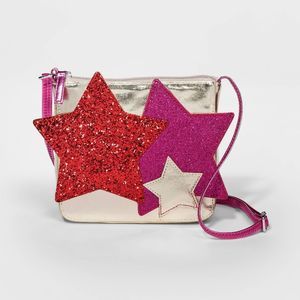 NWT Girls Multi Color Star Metallic Applique Crossbody Purse Cat & Jack
